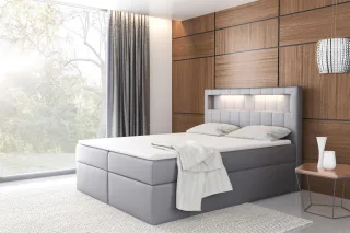 Boxspringbett Schlafzimmerbett STORM 140x200cm inkl.LED