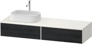 Duravit Zencha Konsolenwaschtischunterbau wandhängend Eiche Schwarz & Weiß Matt & Supermatt 1600x550 ZE4814L16840000