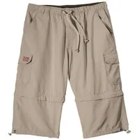 ABRAXAS Bermudas Abraxas Zipp-off-Bermuda Gummibund sand Übergröße