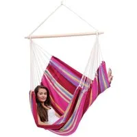 Amazonas Hängesessel Brasil KingSize Hängestuhl (Belastbarkeit 150 kg, Handgefertigt, aus recycelten Materialien), Große Sitzfläche