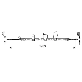 Bosch Handbremsseil hinten links Nissan Qashqai 1 1987482338