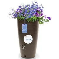 YourCasa Regentonne 240 Liter [Aquasplash] Messing Wasserhahn & Deckel Regenfass