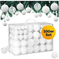 Casaria Weihnachtsbaumkugel (100 St), Weihnachtskugeln 100er Set Weihnachtsdeko matt glänzend glitzer