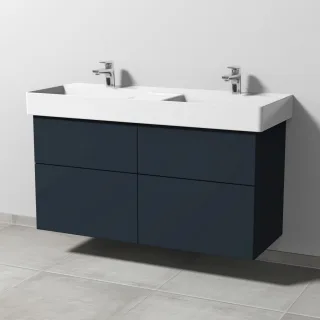 Sanipa 3way Waschtischunterbau zu Duravit Dura Square Waschtisch mit 4 Auszügen, Marine-Matt SP4221R