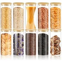 Simloveve Vorratsglas Vorratsgläser, Ø 8,5 cm/10 cm, 1000/1200/2000 ml, Glasbehälter, (10-tlg), Vorratsdosen Set Luftdichten Glasbehältern mit Deckel