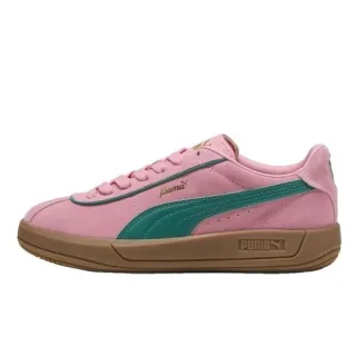 Puma - "Club Klassika" Sneaker für Damen, Leder, niedrig geschnitten (Grün/Pink)