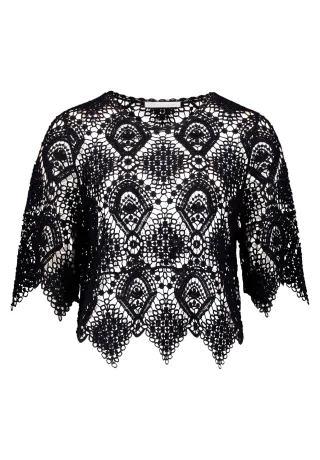 Betty & Co - Lochstrick-Pullover Schwarz - Gr. - 42