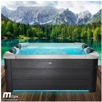 BRAST Whirlpool MSpa Oslo, Sapphire & Amber mit Fester Außenwand, Aufstellbecken, (160x160x65cm, 3 Modelle, LED-Beleuchtung, 6 Personen), Ganzjähriger Einsatz Winterfest