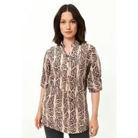 malito more than fashion Schlupfbluse Longbluse Animalprint 2310 lockere Bluse Animal Print