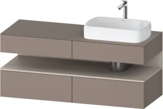 Duravit Qatego Konsolenwaschtischunterbau wandhängend Basalt Matt 1400x550x600 mm - QA4766091430000 QA4766091430000
