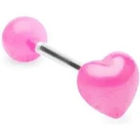 Taffstyle Piercing-Set Zungenpiercing Intim Oral Ohr mit UV Herz, Piercingfaktor Barbell Stab Intim Brust Hantel Stecker Zungenpiercing