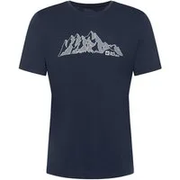 Jack Wolfskin T-Shirt Peak Graphic (atmungsaktiv, schnelltrocknend) navyblau Herren