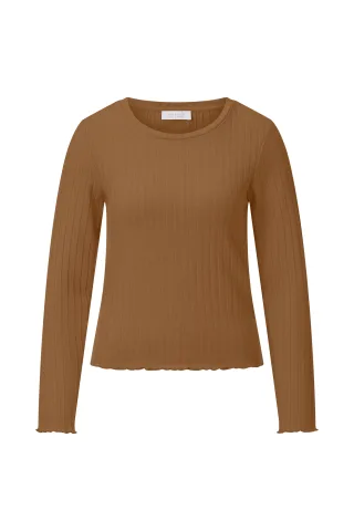 Rich & Royal - Rib Longsleeve cinnamon - Gr. - M