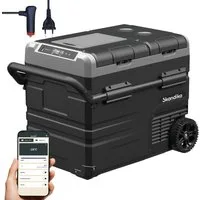 Skandika Elektrische Kühlbox Gefrierbox Routa, Kompressor Autokühlschrank, Camping, 2 Zonen, App-Steuerung, +20° bis -20 °C, leise, Eco-Mode, LKW, Bus, Camper