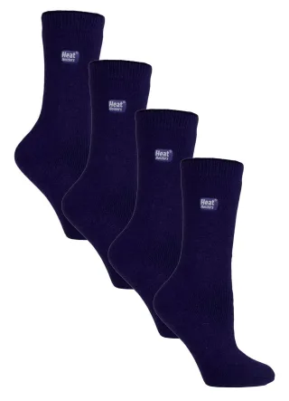 Heat Holders Ultra Lite - 4 Paar Multipack Damen Thermosocken | Ultra dünne warme Socken für Kleid Socken im Winter - Navy