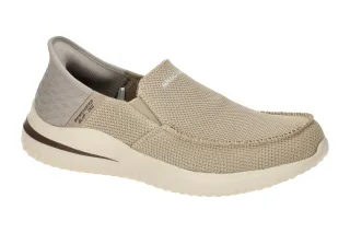 Skechers 210604 TPE Herren Slipper Braun taupe Air Cooled Memory Foam