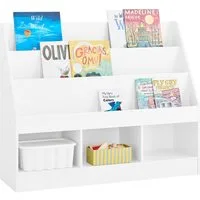 SoBuy Kinderregal KMB118, Bücherregal Kinder, Aufbewahrung Regal, Spielzeugregal, Montessori Kinderregal, mit 3 Ablagefächern, 3 Fächern, Kinderzimmer