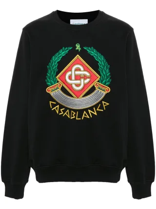 Casablanca Casa Wappen besticktes Sweatshirt in Schwarz