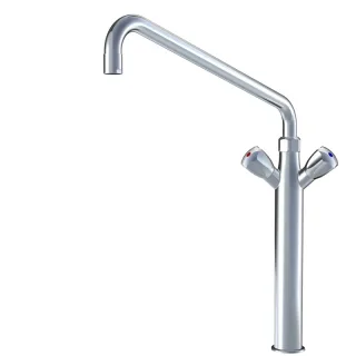 KWC Zweigriffmischer GASTRO Schwenkauslauf, A450, mit Säule, chromeline,112150 112150