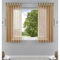 Gardinenbox Gardine (2 St), Schlaufen, transparent, Voile, Transparent Vorhang Set Voile Bleibandabschluss 61000CN