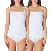 Bellivalini Unterhemd Damen Unterhemd aus Baumwolle mit Spitze BLV50-221