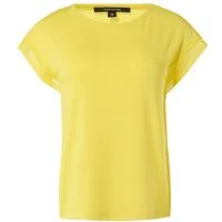 comma T-Shirt ärmellos, U-Boot-Ausschnitt, Zierband, Spitze