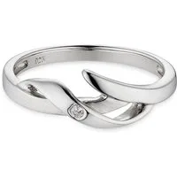 Bruno Banani Silberring Schmuck Geschenk Fingerring geschwungen, mit Zirkonia (synth)