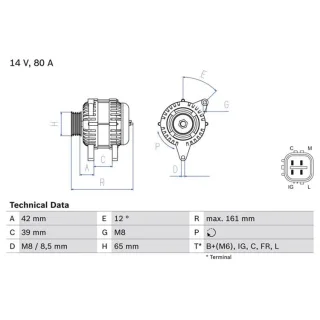 Bosch Lichtmaschine 80A Honda City Civic Cr-V Jazz Stream