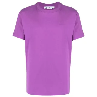 Off-White - T-Shirt für Herren, Baumwolle, Schmal (Hell-Lila)
