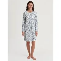 CALIDA Nachthemd Blooming Nights Allover-Print, Pure Cotton, Langarm, atmungsaktiv, weich