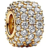 Pandora Charm Kugel SHINE-762820C01, Zirkonia, Vergoldet, Pavé