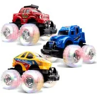 JOYIN Spielzeug-Monstertruck JOYIN 3PCS LED Monster Trucks Auto Spielzeug ab 1 2 3 4 Jahre Junge, (3-tlg)