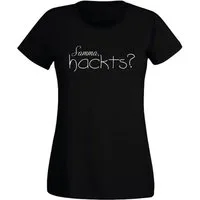 G-graphics T-Shirt Samma, hackts? Slim-fit- Damen T-Shirt mit Statement / Spruch als Frontprint