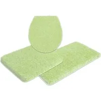 OTTO home Badematte Sanremo Standard, Badvorleger, Badezimmer Teppich, sehr weich, Höhe 30 mm, rutschhemmend beschichtet, schnell trocknend, fußbodenheizungsgeeignet, Polyester, rechteckig, 3-tlg. Hänge-WC Set, Badteppich, unifarben, rechteckig, rund
