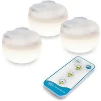 Licht-Erlebnisse LED-Leuchtmittel CHERRY, LED, Warmweiß, LED USB Akku Haken Magnet 3er Set 2700 K Dimmer Fernbedienung IP54