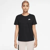 Nike Sportswear T-Shirt W NSW CLUB SS TEE mit leicht abgerundetem Saum, aus Baumwolle in Jersey-Qualität