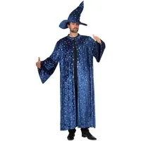 Metamorph Zauberer-Kostüm Zauberer Magier - Karneval Faschingskostüm Herren, Zaubererkostüm mit Sternenmuster
