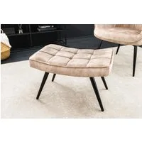 riess-ambiente Fußhocker SCANDINAVIA champagner beige / schwarz (Einzelartikel, 1 St), Wohnzimmer · Samt · Metall · Scandinavian Design