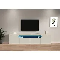 Home affaire Lowboard REAL TV-Möbel, 240 cm breit, 40/60 cm hoch, Hochglanz oder matt, Mit 4 Türen, davon 2 abgerundet, die ein ovales offenes Fach bilden