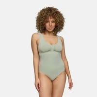 cfab (creamy fabrics) Shaping-Body Tank Bodysuit Sculpting Shapewear mit Slip-Sage Green-S (1-tlg)