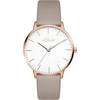 s.Oliver Quarzuhr Modern Basics SO-4469-LQ, Armbanduhr, Damenuhr, analog