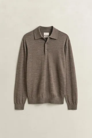 GANT - Polopullover aus extrafeiner Merinowolle dk hazelnut melange - Gr. - XXL