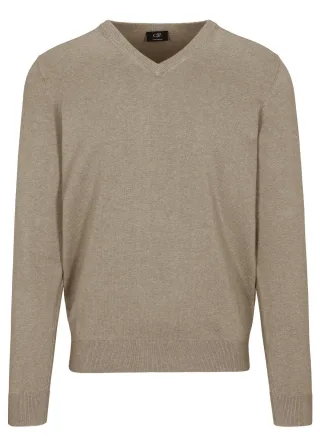 COMMANDER Finest Clothing - V-Pullover, 1/1 Arm irish cream mel. - Gr. - 3XL