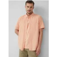 s.Oliver Kurzarmhemd Hemd Regular Fit: Kurzarmhemd mit Struktur-Streifen und Button-Down-Kragen
