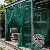 BTTO V&G Vorhang Moskitonetz,Outdoor Vorhang,DIY Größe (2 St), transparent, Insektenschutz,für Garten Balkon Patio Porch Pool Wohnzimme