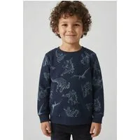 Name It Sweatshirt NMMVARON für Jungen mit Alloverprint und Rippbündchen bedruckt, casual, regular fit, Baumwolle, Rundhals