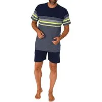 Normann Pyjama Normann Herren kurzarm Schlafanzug Shorty in eleganter Streifenoptik