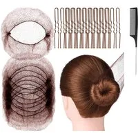FELIXLEO Haarnetz Bun Netze,Individuelles Paket Unsichtbare Haar Netze 20 Zoll, 20-tlg.