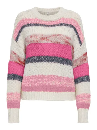 ONLY - ONLALYSSA LIFE LS STRIPE O-NECK CC KNT Birch - Gr. - M