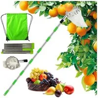 FOUORTUNATE-BEE Obstpflücker Obstpflücker 4 m mit Stoffbeutel Apfelpflücker für Obstbäume, Für Äpfel, Kirschen, Birnen, Pflaumen und Zitrusfrüchte